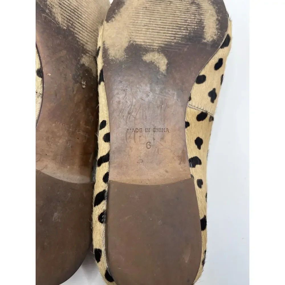 Madewell Women’s Animal Print Slip-On Loafer Flats Faux Fur Almond Toe 6